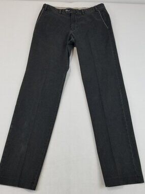 HILTL Pants Charcoal Gray Flat Front Straight Leg Chino Trousers Size Mens 31x32